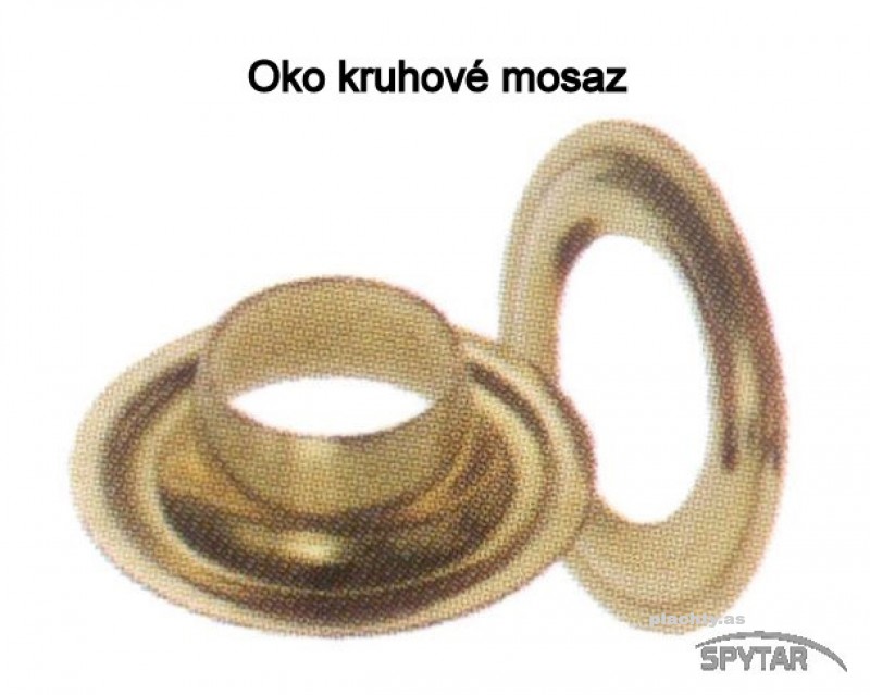 Image pro obrázek produktu Oka na plachty kruhová ocelová mosazná - 100 ks - průměr 40 mm