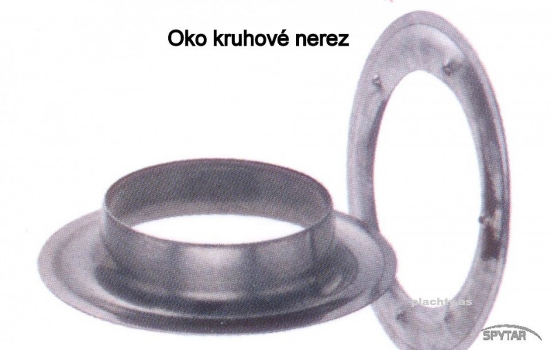 Oka na plachty kruhová ocelová nerezová - 10 ks - průměr 40 mm