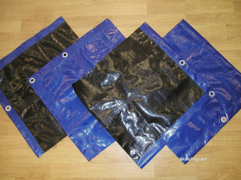 Image pro obrázek produktu Plachty z PE plachtoviny-250g/1m2-modrá/ černá