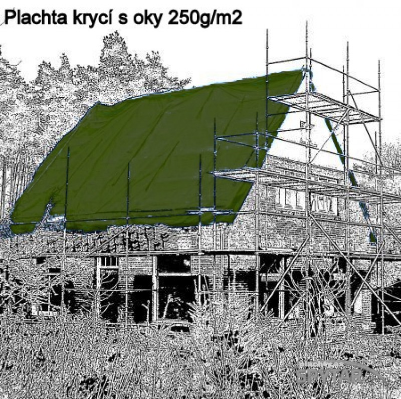 Plachty 8x12m - 250gr/1m2 olivová (s UV stabilizátorem)