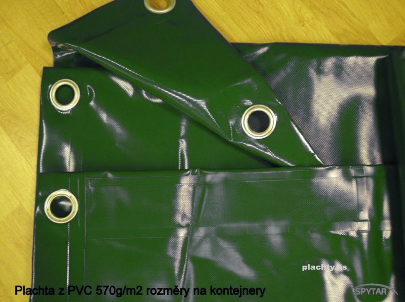 Plachty z PVC 570g/m2 3,5x6m zelená