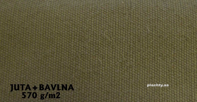 Metráž celtoviny 50% Bavlna+ 50%Juta - 570g/m²; - khaki - cena za 1 bm