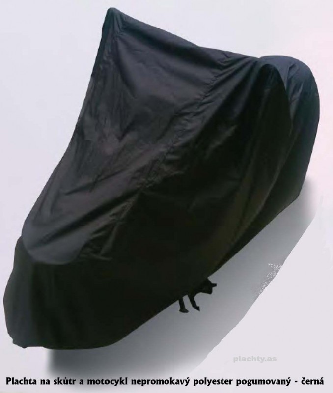 Plachta na skútr a motocykl nepromokavý polyester, černá - velikost S