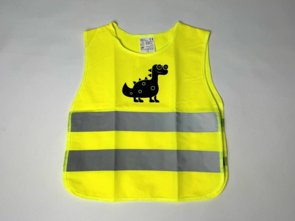 Image pro obrázek produktu Dětská reflexní vesta yellow DINOSAUR, velikost 100-140cm, 100-140