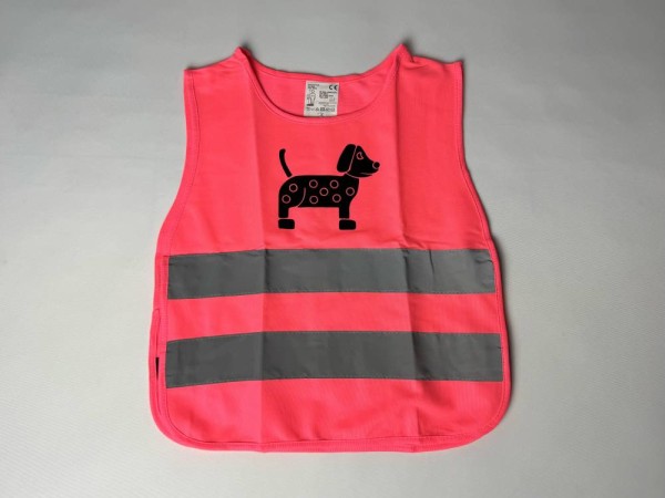 Dětská reflexní vesta pink DOG