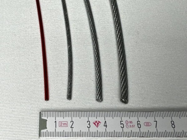 Ocelové lanko potažené PVC - metráž, 3mm