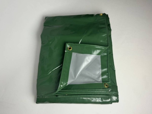 Krycí plachta s oky, MIKEL, PVC 500g/1m² , 6x10m, Zelená oliv